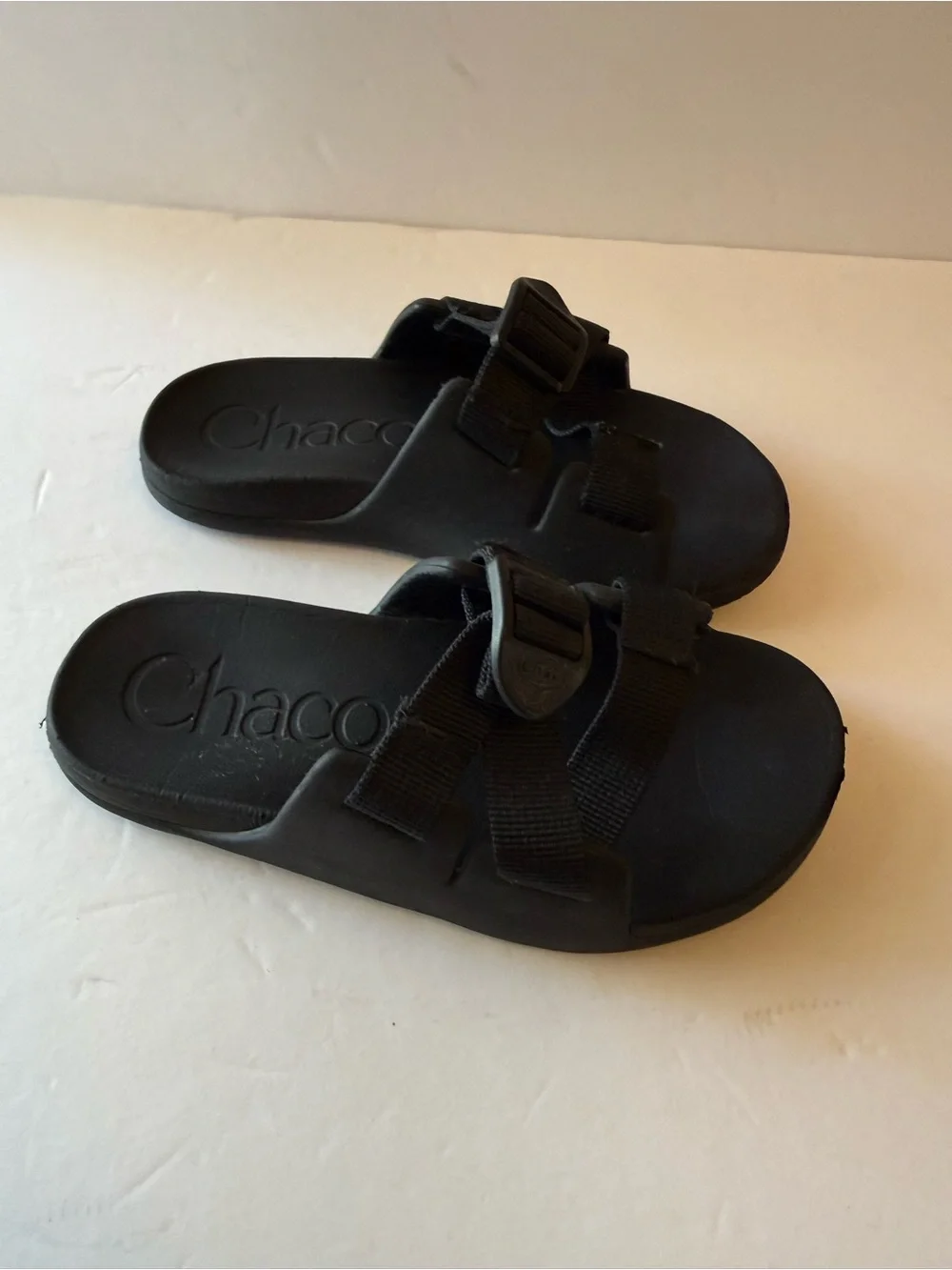 Chaco Kids Black Adjustable Slide Sandals with Dual Webbing Straps Size K1